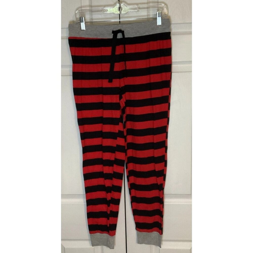 Disney Red & Navy Blue Striped Cotton Lounge Pajama Pants Joggers Size Small New